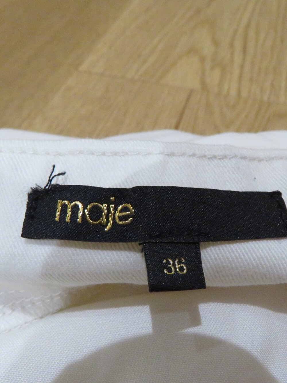 MAJE Janetty Embroidered High Waist Cotton Mini Skirt Cream Coastal Quiet Luxury - Picture 12 of 14